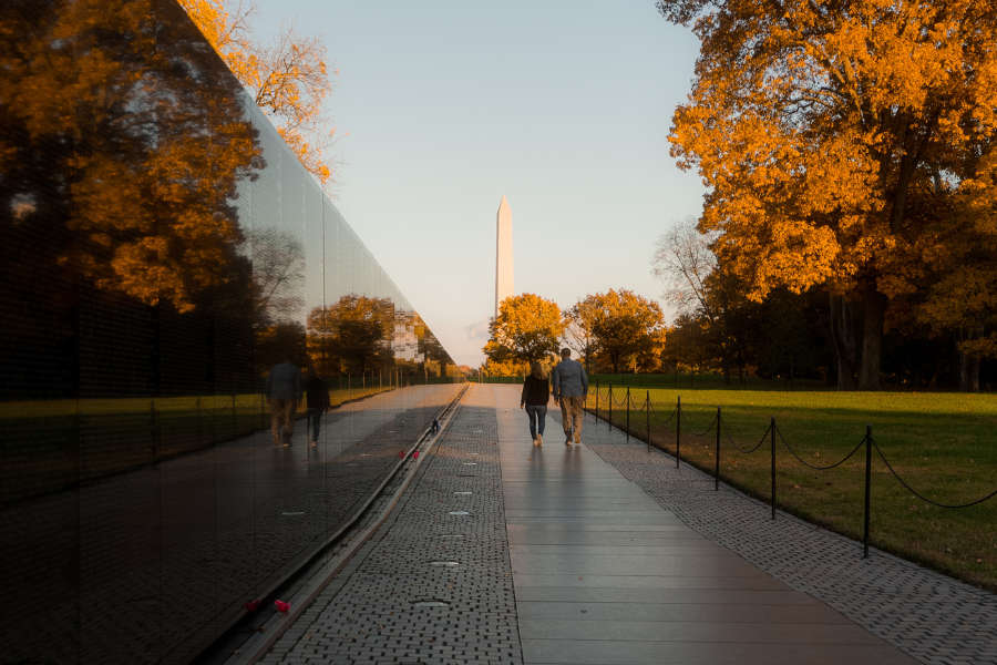 Vietnam Veterans Memorial in Fall