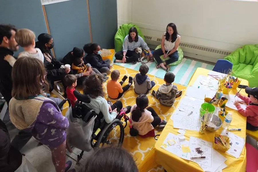 Group of children being read to at the Literary Hill BookFest