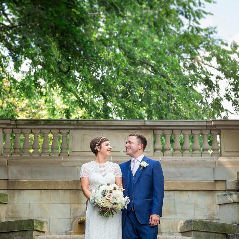 @aimeecustis - Bride and groom at the Spanish Steps in Dupont Circle - Kalorama - Washington, DC's most romantic spots