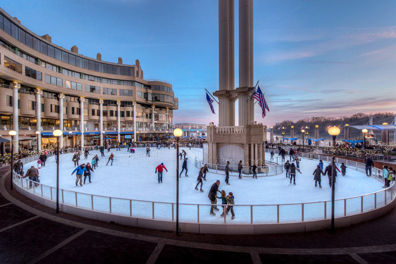 Ice Skating on Georgetown Waterfront - Washington Harbour - Washington, DC