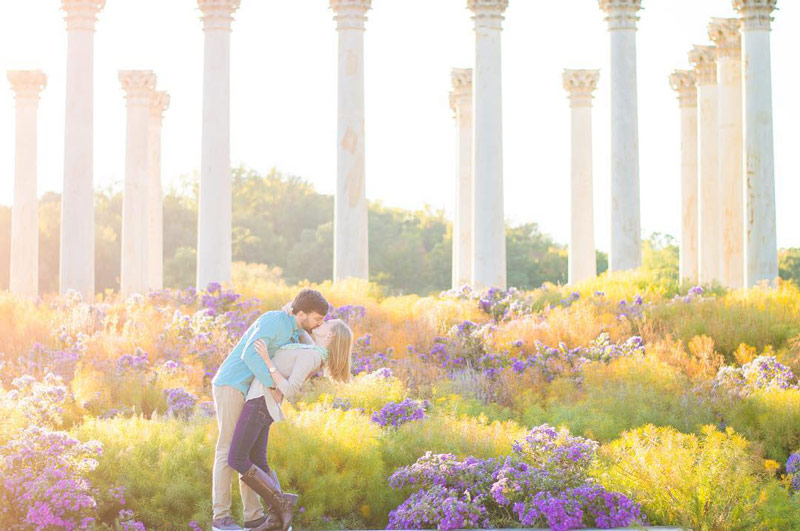 @leighannburdett - Couple at U.S. National Arboretum National Capitol Columns - Romantic places in Washington, DC