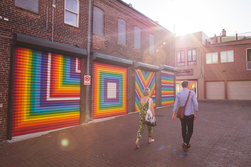 Street mural in Shaw's Blagden Alley - Historic, trendy neighborhood in Washington, DC